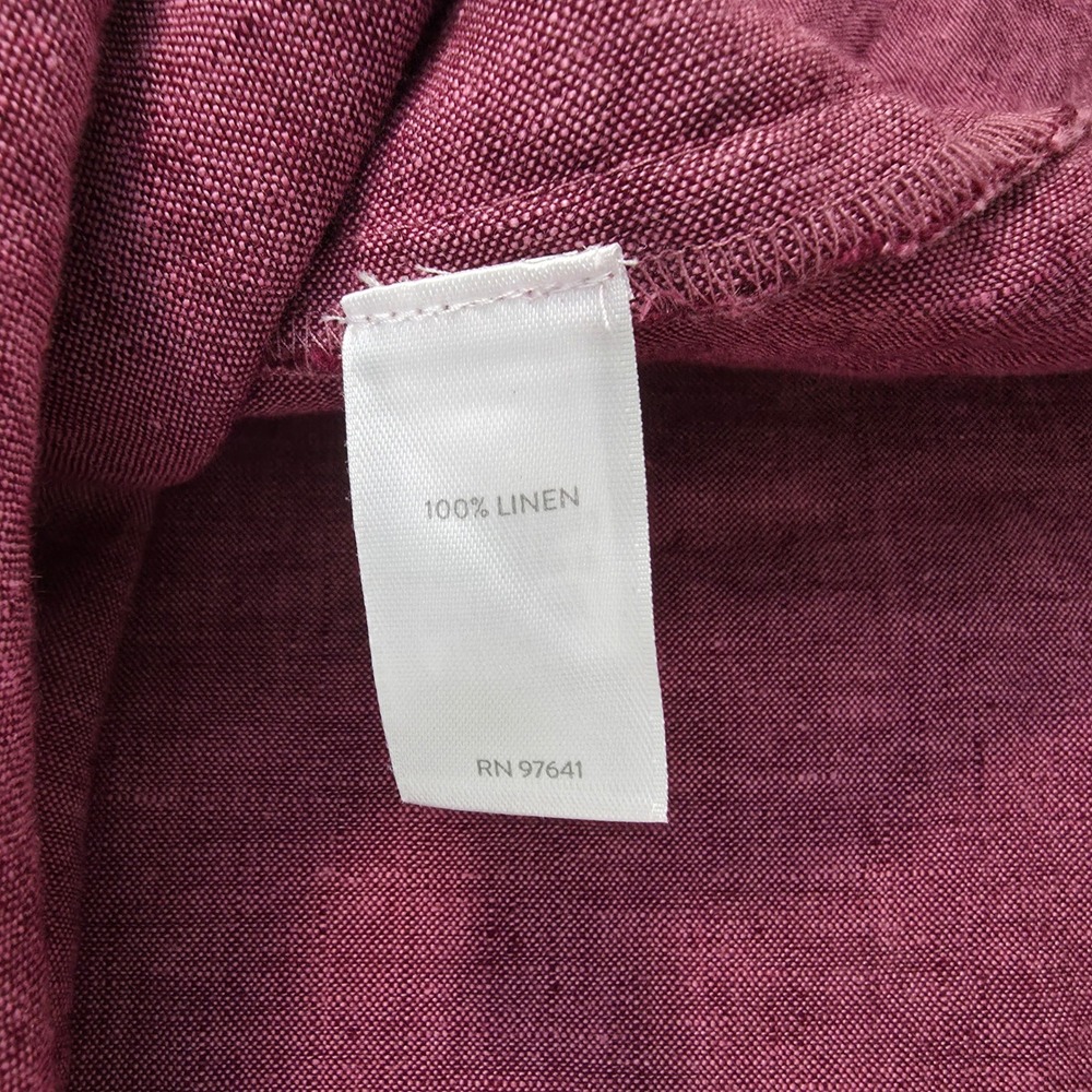 J Jill Love Linen Button Front Pintuck Dress Sz M Boxy Coastal Shift Lagenlook - Picture 8 of 13